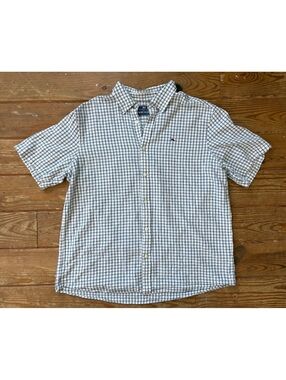 Vineyard Vines Men’s XL Classic Fit Whale Shirt Plaid Cotton Linen Short Sleeve